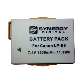 Synergy Digital Camera Battery, Works with Canon EOS Rebel T5i Digital Camera, (li-ion, 7.4V, 1500 mAh) Ultra Hi-Capacity, Compatible with Canon LP-E8 Battery
