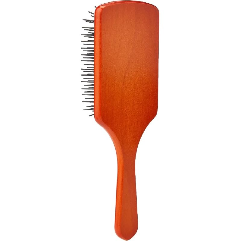 IMAXWAVE 8.5" Wooden Hair Brush with Round Plastic Spikes, Anti-Pull,