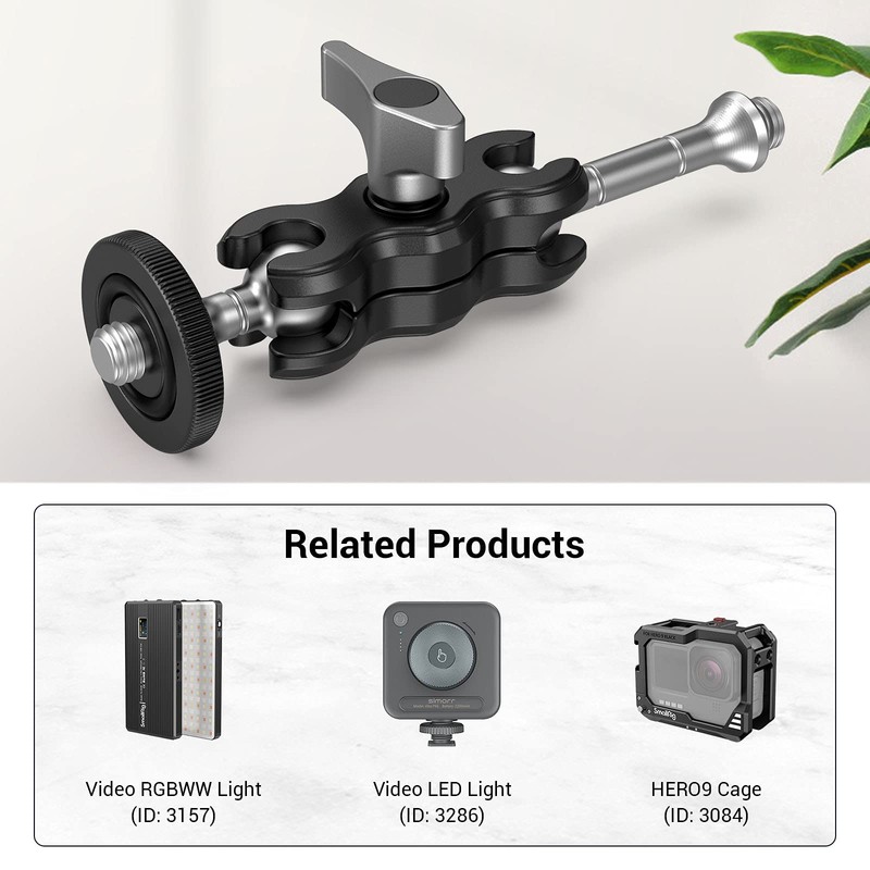SMALLRIG Mini Magic Arm with Double Ball Head, 360 Degree