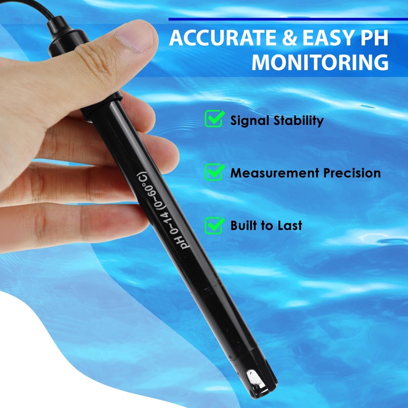 pH Electrode with Replaceable Probe - 300 cm Cable, 0-14