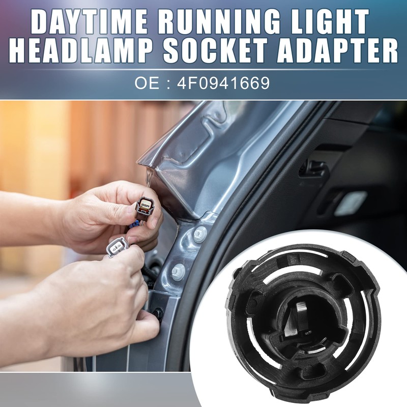 X AUTOHAUX Car Daytime Running Light Headlamp Socket Adapter Replacement