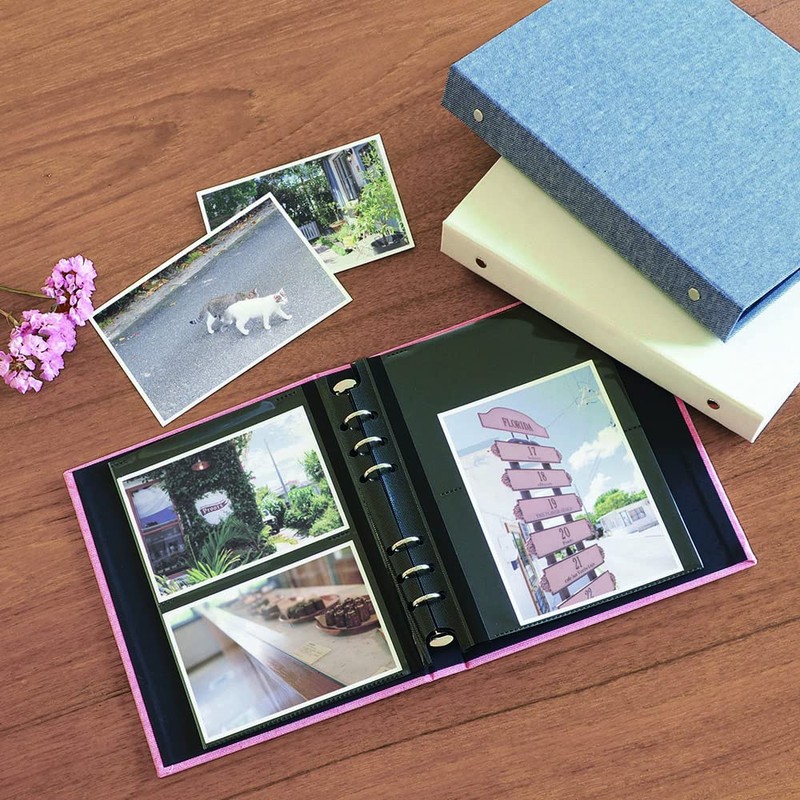 Nakabayashi cotto A-COPLY-401-W Black Mat Photo Album, 6 Holes, Binder