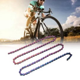 Bike Chain, 6/7/8 Speed Carbon Steel Color Plated Bicycle Chain with Chain Connectors, High Strength Anti Rust Anti Fading Bike Chain Replacement for Mountain Bike, Road Bikes