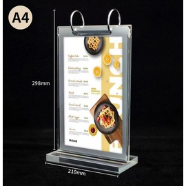 A4 Acrylic Sign Holder Vertical Table Card Flip Display 6 Pages-12 Sides,T Double Sided Flyer Frame with Base,Card Display for Picture Paper Card Store Menu Retail Show Fair (8.25x11.75 inch)
