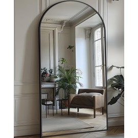 Antok Full Length Mirror, 71"x28" Floor Mirror, Floor Standing Mirror Freestanding Full Body Mirror with Stand for Bedroom, Hanging Mounted Mirror for Living Room Cloakroom, Black