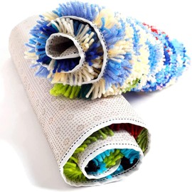 Embroidery Crafts Latch Hook Kits for Adults - DIY Needlework, Rugs & Cushion Making Kits (White Cloud Rainbow)