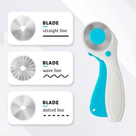 MANUFORE Sewing Tools Includes 2pcs Fabric Scissors and 45mm Rotary Cutter with Blades for for Quilting, Sewing, Crafting