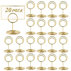Pack of 20 Place Card Holders Wedding Gold Card Holder Mini Table Number Holder Place Card Holder for Restaurant Table Weddings Party Wedding Decoration