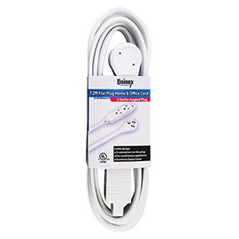 C&E 12 Feet 16/3 Grounded 3-Outlet Flat Angle Power Extension Cord White (10 Pack)