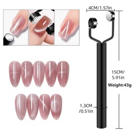 Nail Magnet Tool, Y Shape Nail Magnet Pens, Strong Force Magnet Stick 3D Magnetic Cat Eye Gel Polish Nail Art, for Salon, Studio or Home (HJ-NAT257)