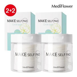 Mediflower Make Self Pads Main Product 100 Sheets x 2 + Refill 130 Sheets x 2 / Cotton Pads, Cleansing Pads, Toner Pads / 메디플라워 메이크 셀프 패드 본품 100매x2+리필 130매x2 / 화장솜 클렌징패드 토너패드