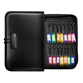 Hodufy Portable Zippered Key Case with 28 Key Cases, Portable Key Organizer with Handle & Lock & Zippered, Waterproof & Fireproof Key Binder for Estate Sales, Hotel Executives, Landlord, Car Rental