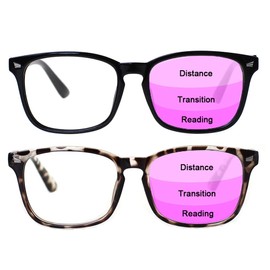 JOSCHOO 2 Pack Progressive Multifocus Computer Reading Glasses Anti Blue Light Readers for Women (5 Mix, 1.75)