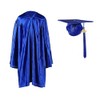 FtyFty Shiny Kindergarten Graduation Cap and Gown Set (30"(3'9"-3'11"), Royal
