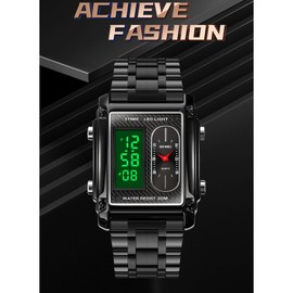 SKMEI 1868 Men Watch Professional 30M Water Resistant Double Display Double Movements GMT Time Multifunctional Luminous Digital Watch
