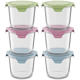 12 PCS Glass Meal Prep Containers with Lids, Airtight 3 Cup Glass Storage Containers Set, Heat-Resistant BPA-Free Glass Containers for Soup Leftover, Microwave, Dishwasher, and Freezer Safe (6 Packs)