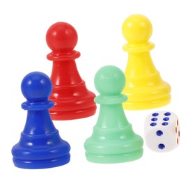 KONTONTY Plastic Flying Chess Pieces Set 40 Game Board Tokens for Ludo Checkers 4 Colors Magnetic Travel Chess Set Perfect for Family Gatherings Parties