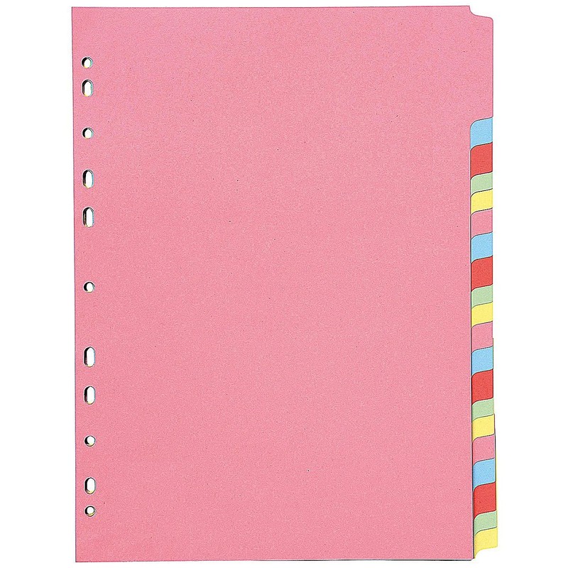 Q-Connect 20-Part Subject Divider Multi-punched A4