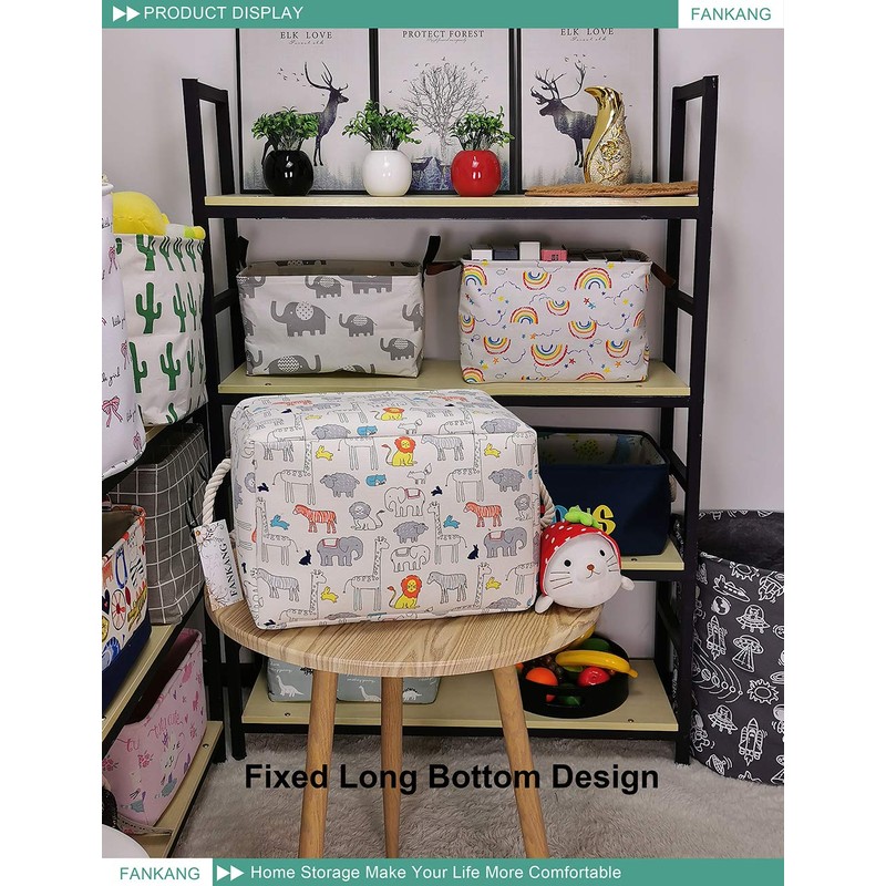 FANKANG Rectangular Fabric Storage Bin Box Laundry Basket, Nursery Storage,