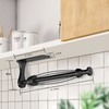 Paper Towel Holder Under Cabinet, One-Handed Tear, Wall Mount, Adhesive,