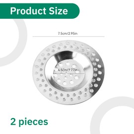 Pack of 2 Drain Strainers, Shower, Hair Strainer, Stainless Steel, Strainer, Bathtub, Kitchen Sink, Drain Strainer, Strainer for Sink, Easy to Clean