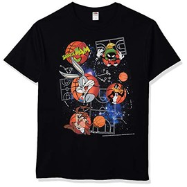 Space Jam Men's Toon League T-Shirt, Black, X-Large
