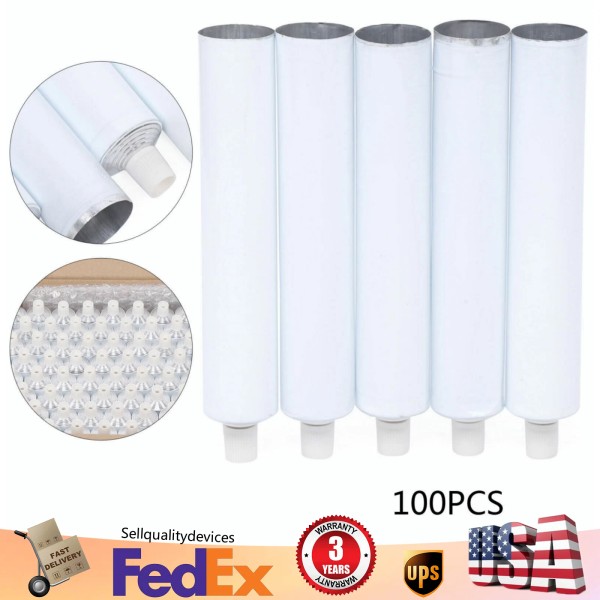 Unbranded 100pcs Aluminum Empty Toothpaste Tubes with Needle Cap Portable