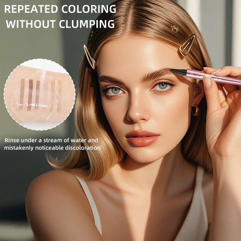 Magic Eyebrow Pencil with 4 Micro Fork Tips, Long Lasting