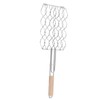 Corn Grilling Basket Stainless Steel Beech Wood Handle Even Heat