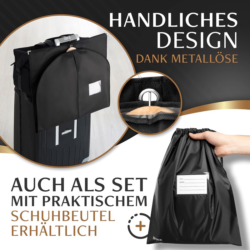 Bruce.® Premium Garment Bag, 120 x 60 cm, High-Quality Garment