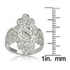 Hoops & Loops Sterling Silver Filigree Scrollwork Hearts Ring, Size