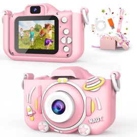 Cámara de Juguete para Niñas de 3 a 12 Años, Cámara de Video Digital HD 1080P con Funda Protectora de Silicona, Mini Camara Fotografica para Niños Regalos de Juguete Regalos de Navidad y Cumpleaños