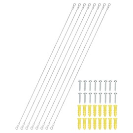 PATIKIL Cabinet Door Restraint 50cm, 8 Pack Stainless Steel Hinge Limiter Cable Opening Angle Protector 1.5mm Dia with Mounting Screws for Limiting Chest Cupboard Door Swing