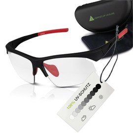 HEROES OF LEISURE® Photochromic Cycling Glasses for Men - Wind Protection Sports Sunglasses with UV400 Protection - Photochromatic Sports Glasses (Cycling Glasses) for Road Bike, MTB or as Running