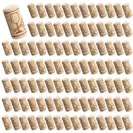 Yauhar 100Pcs #8 Natural Wine Corks Bulk Set, 7/8" x 1 3/4" Straight Wine Stopper Plugs for Homemade Wine Bottled Art Projects Decor