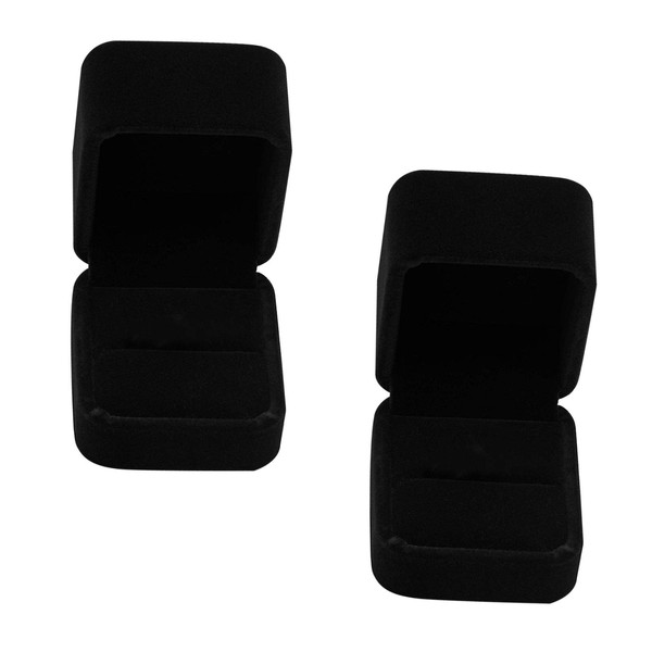2 PCS Velvet Ring Box, Velvet Gift Boxes Classic Velvet