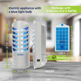 VEYOFLY Indoor Flying Insect Trap - Plug-in Fruit Fly, Gnat and Mosquito Trap With Refills - Odorless Bug Light for Home