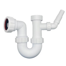 Multi-fit Sink Swivel P Trap with a 135 Degree Nozzle 40mm (1.1/2"), Complete with 75mm Water Seal, Compliant with BS EN 247-1:2002 Standard