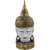 GURU SHOP Standing Buddha Mask, Thai Buddha Statue - White/Gold,