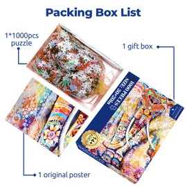 najiaxiaowu Jigsaw Puzzles 1000 Pieces Adults Puzzles Children Puzzles Colored Elephant DIY Wooden Puzzle Modern Home Decor Wall Art Unique Gift 75x50 cm