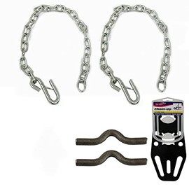 SOUTHWEST WHEEL 1/4" x 36" S-Hook Trailer Safety Chains & Weld on Safety Chain Clips w/Weight Distribution Mount Chain UP