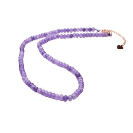 TreasureBay Handmade Womens Girls Beaded Necklace Choker - Natural Gemstones Healing Crystal Jewellery (Lilac Jade)