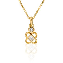 Orphelia Women's Necklace Silver Gold-Plated with White Zirconia ZH - 6032 / 2