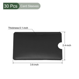 YOKIVE 30 Pcs RFID Blocking Sleeves, Credit Card Protector Sleeve Slim | Scratch Resistant, Great for Business Cards, ID Cards (Black, 3.62x2.44-Inch)
