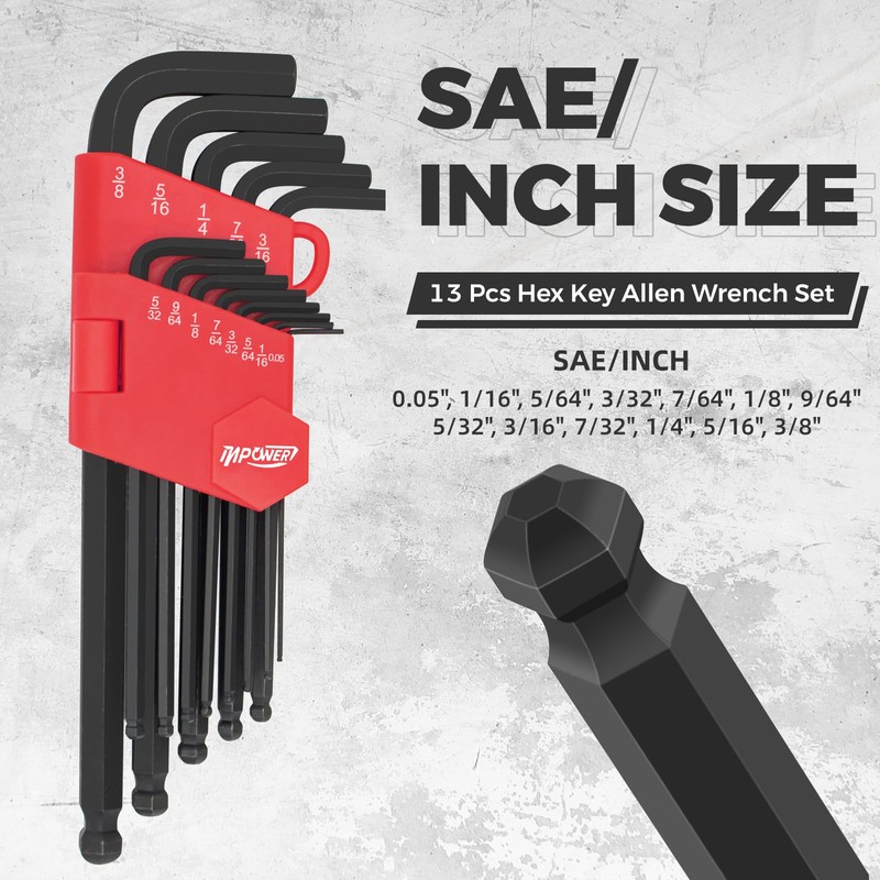 InPower Allen Wrenches Set, 26pcs SAE and Metric Allen Key