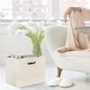 HofferRuffer Leather Newspaper Basket with Handle, Collapsible Magazine Basket Stand,