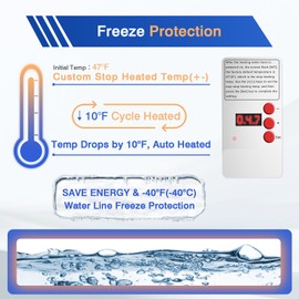 30FT RV Heated Drinking Water Hose -Temp Control, Features Water Line Freeze Protection Down to -40°F/-40°C, Electric Heated Water Hose for RV, Garden, Boat