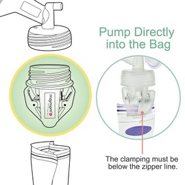 Maymom Breastmilk Storage Bag Adapters Compatible with Avent, Spectra S1, S2 Pumps with Wide Mouth Flange; Clear BPA Free Material; Boiling Water Safe; Do Not Use Microwave or Steamer Bag to Sanitize