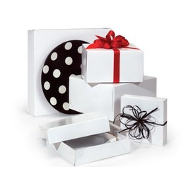 Pack Of 100, Gloss White Gift Box Solid Made In USA 8 Sizes 15-1Pc 3X3X2, 15-1Pc 4X4X4, 15-1Pc 6X4.5X4.5, 15-1Pc 9X4.5 X4.5, 10-1Pc 6X6X6, 10-2Pc 9X9X5, 10-2Pc 12X12X2.5, 10-2Pc 12X12X5