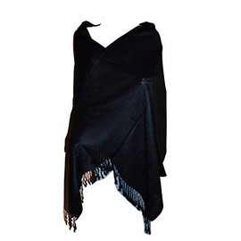 SCARF_TRADINGINC® Twill Pashmina/Shawl/Wrap/Stole (Black)